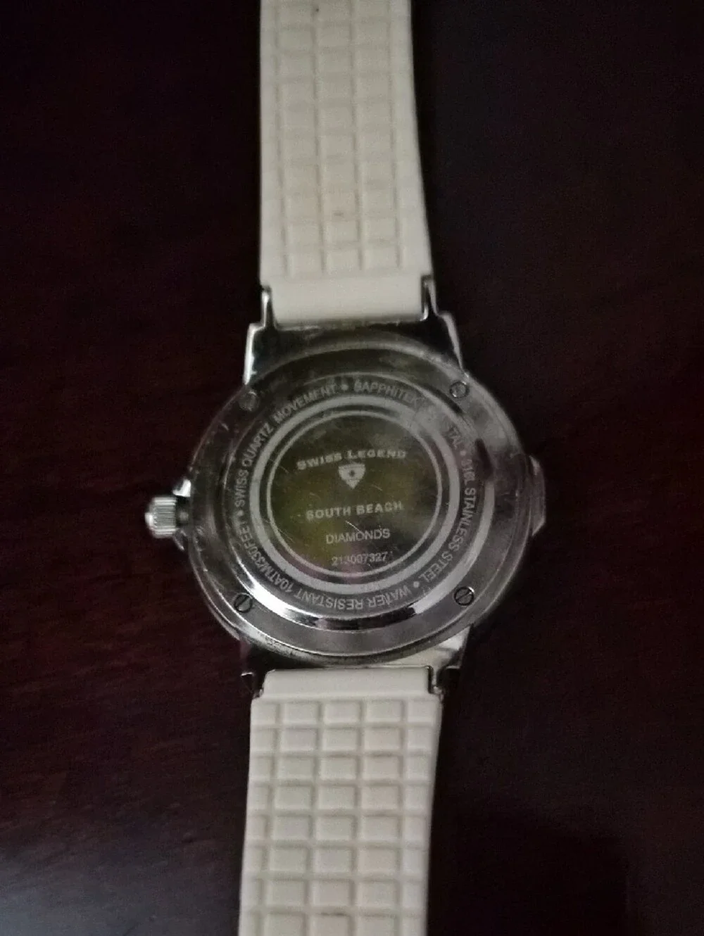Swiss Legend White Strap Mother-of-Pearl Dial Diamond Accent Watch